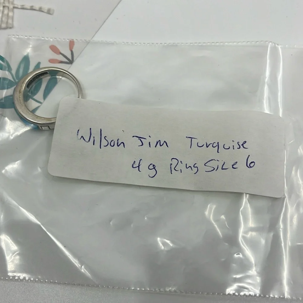 Authentic Southwest WJ Wilson Jim Navajo Sleeping Beauty Turquoise Size 6 Ring - Picture 5 of 12